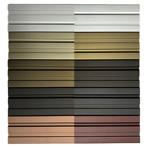 Anodized aluminum store colors